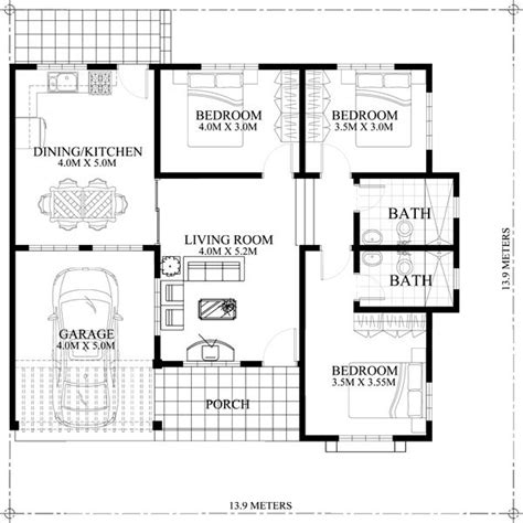 square meter bungalow house floor plan floorplansclick