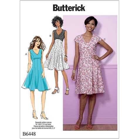 Misses Fit And Flare Empire Waist Dresses Butterick Sewing Pattern