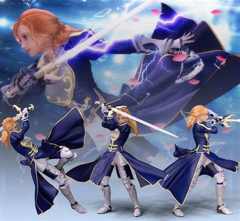 fantasy anime poses vii excalibur sword for g3 3d