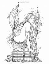 Coloring Pages Mermaid Fenech Selina Adult Fantasy Fairy Book Printable Colouring Books Mermaids Mythical Fairies Treasure Mystical Box Artist Elf sketch template