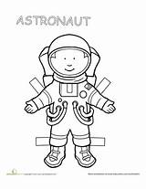 Paper Coloring Community Helpers Astronaut Pages Dolls Space Career Doll Theme Printable Worksheet Kids Crafts Preschool Template Education Activities Week sketch template