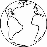 Earth Globe Coloring Map Outline Printable Easy Wecoloringpage Draw Around sketch template