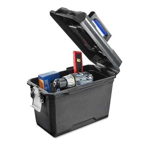 Shop Kobalt Zerust 15 75 In Plastic Lockable Tool Box Black At