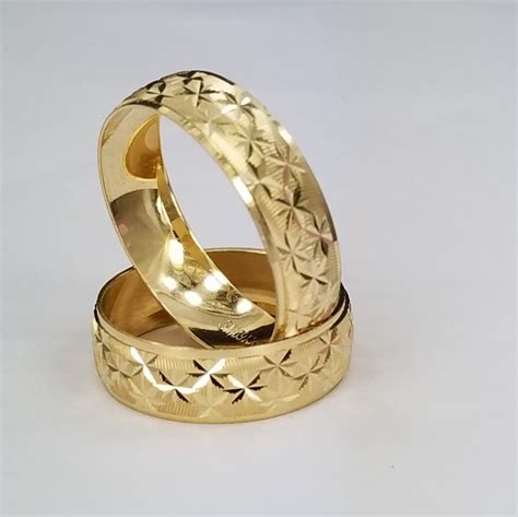 set de  anillos de matrimonio en oro de   corte etsy