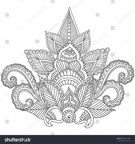 coloring pages adults henna mehndi doodles stock vector