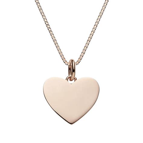 engraved rose gold heart necklace