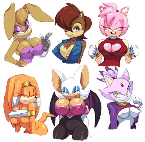 Image 3094469 Amy Rose Blaze The Cat Bunnie Rabbot Rouge The Bat Sally