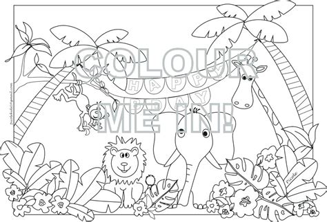 printable jungle animal coloring pages  getcoloringscom