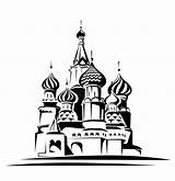 Heilige Basilicum Moskou Uitstraling Kathedraal Stedelijke Russische sketch template