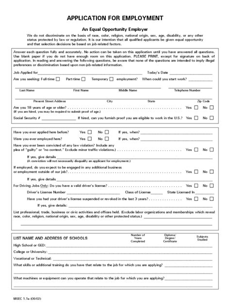 blank job application form   templates   word excel