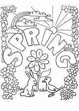 Coloring Spring Pages Kids Printable Sheets Season Sheet Sun Seasons Color Animal Cute Worksheets Flower Colouring Printables Rainbow Print Preschool sketch template