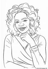 Winfrey Oprah Celebrite Rihanna Fille sketch template