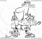Hiker Obstacle Walking Tiny Over Toonaday Royalty Outline Illustration Cartoon Rf Clip sketch template