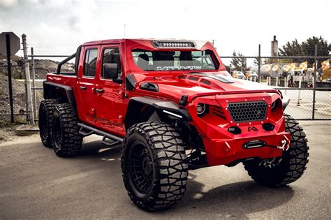 jeep gladiator fully custom red   emc exotic rentals