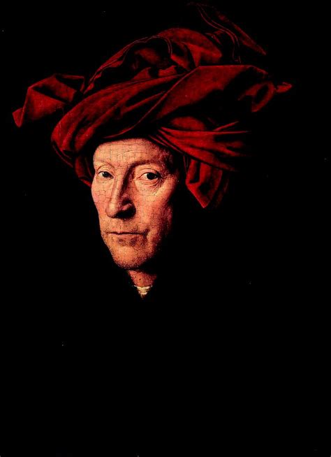 man   red turban  portrait  jan van eyck  cappelli rossi opere darte arte