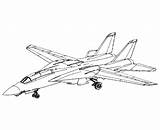 Coloring Jet 14 Gun Fighter Tomcat Printable Pages Drawing Army Military Plane Aircraft Jets Colouring Airplane F14 Sketch Planes Drawings sketch template