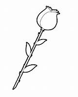 Coloring Pages Rose Printable Stem Flower Long Color Clipart Stems Drawing Sheets Flowers Book Valentines Roses Print Click Open Printables sketch template