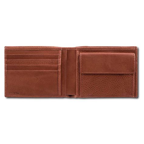 pineider country leather mens bi fold wallet  coin pocket