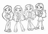 Bratz Coloring Pages Girls Dolls Printable Everfreecoloring sketch template