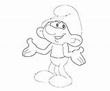 Smurf Clumsy Coloring Smurfs Drawings Library Clipart Line sketch template