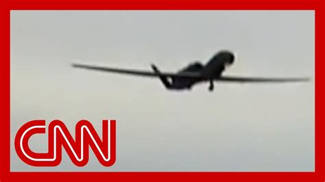 video shows iran shooting   drone youtube