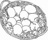 Chicken Egg Coloring Pages Basket Drawing Netart Getdrawings sketch template
