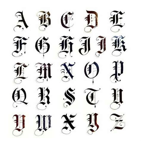Gothic Alphabet By Stella Hism Fb Tattoo Fonts Alphabet Gothic