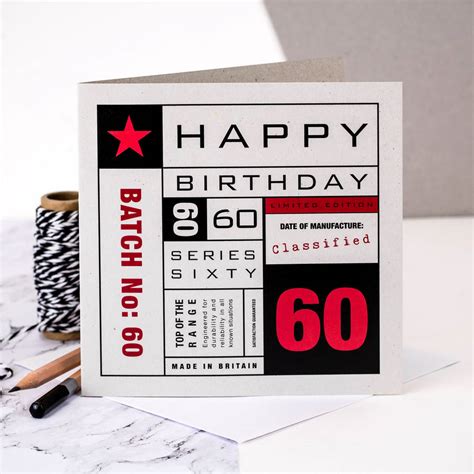 60th Birthday Card For Men By Coulson Macleod