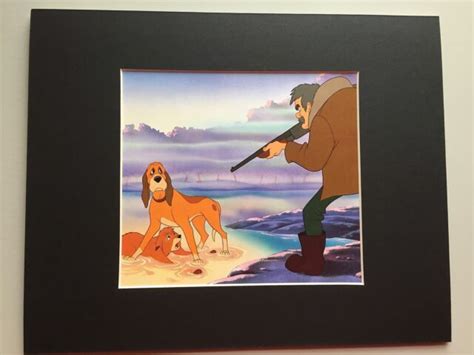 Amos Slade~copper And Tod~the Fox And The Hound~8 X 10 Mat Print~shotgun In