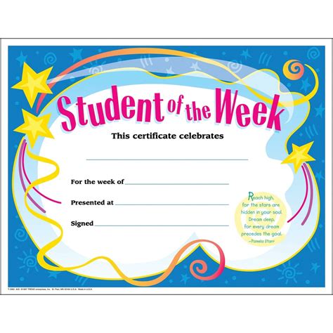 trend student   week award certificate