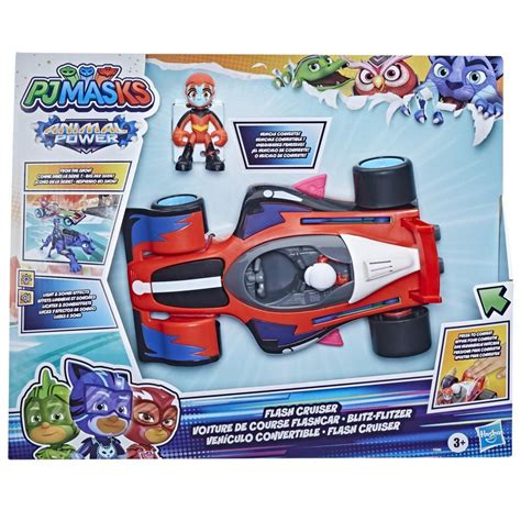 pj masks animal power flash cruiser preschool toy converting car