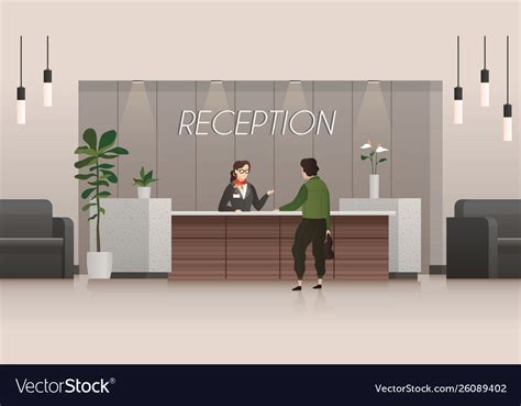reception service receptionist  customer vector image