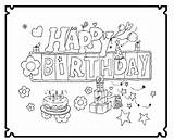 Kleurplaten Verjaardag Volwassenen Feest Wensjes Joyeux Anniversaire Colorier Geburtstag sketch template