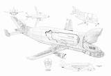 Beluga Cutaway A330 sketch template
