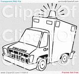 Ambulance Outlined Siren Lit Illustration Light Royalty Clipart Vector Toonaday sketch template