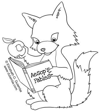 coloring pages animals reading