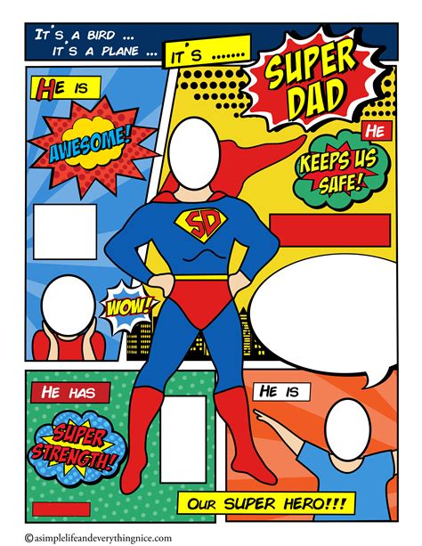 super dad fathers day printable poster  simple life