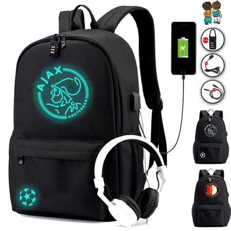 ajax student canvas backpack  usb charging  anti theft features   student
