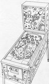 Pinball Machine Drawing Layout Coloring Pen Behance Artwork Sketch Pages Template sketch template