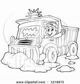 Snow Plow Coloring Pages Truck Clipart Waving Outlined Plough Driver Illustration Happy Royalty Visekart Vector Printable Color Getcolorings sketch template