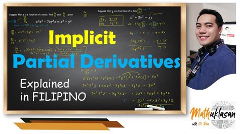 implicit partial derivatives differential calculus  filipino youtube