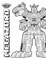 Rangers Dino Megazord Zords Ranger sketch template