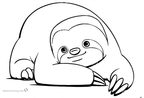 sloth coloring pages cute sloth   rest  printable coloring pages