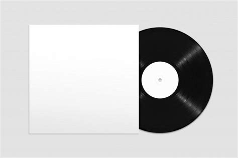 mockup  top view blank vinyl record  cover overlays transparent