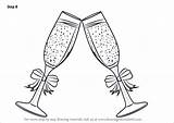 Draw Champagne Drawing Glasses Flute Step Tutorials Drawingtutorials101 Drawings Paintingvalley Learn sketch template