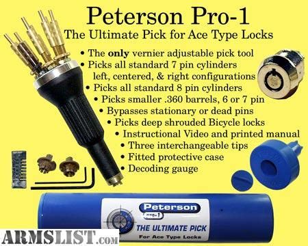 armslist  saletrade peterson pro  tubular lock pick awesome item