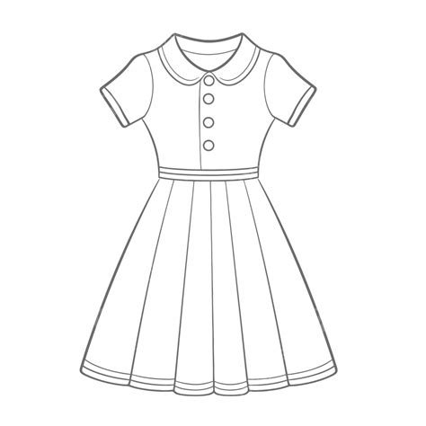 simple drawing   girl  dress outline sketch vector dress drawing