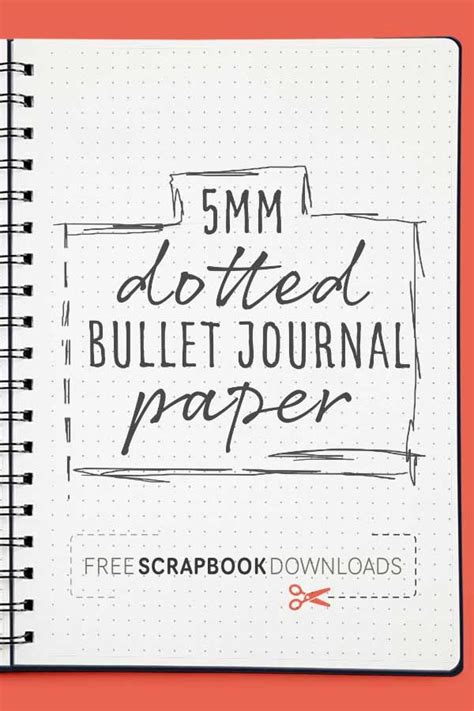printable dotted bullet journal paper  millimeter spacing bullet