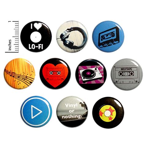 Music Pins 10 Pack Buttons For Backpacks Or Fridge