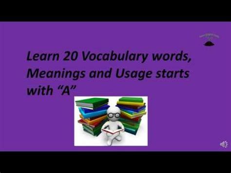 learn  english vocabulary words  meanings  usage youtube